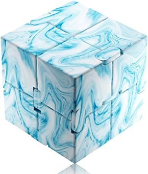 cube infini-marbre-bleu